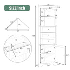 Triangle Tall Cabinet with Drawers and Adjustable Shelves