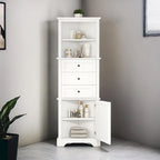Triangle Tall Cabinet with Drawers and Adjustable Shelves