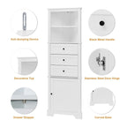 Triangle Tall Cabinet with Drawers and Adjustable Shelves
