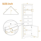 Triangle Tall Cabinet with Drawers and Adjustable Shelves