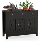 Kitchen Sideboard Buffet Storage Cabinet Coffee Bar Cabinet Pantry with 3 Drawers and Adjustable shelf