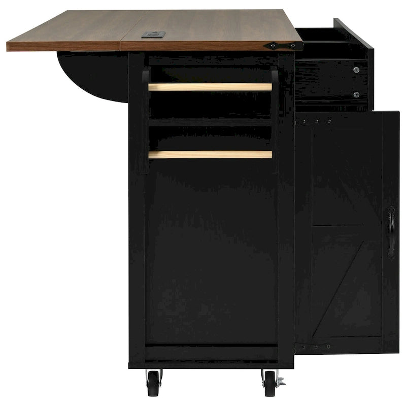 53.5Farmhouse Kitchen Island with Power Outlet