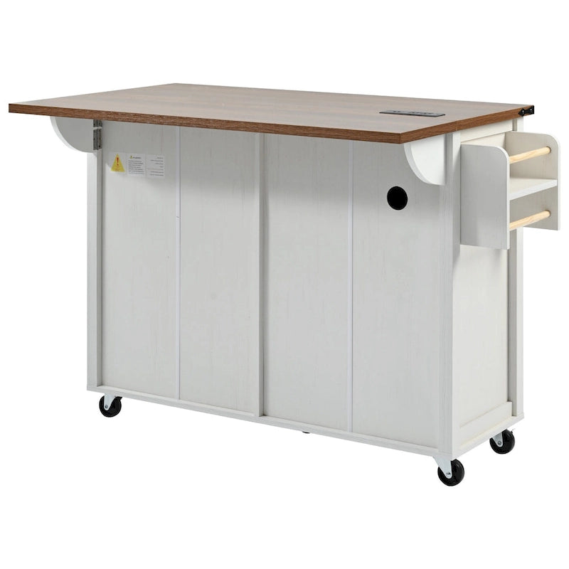 53.5Farmhouse Kitchen Island with Power Outlet