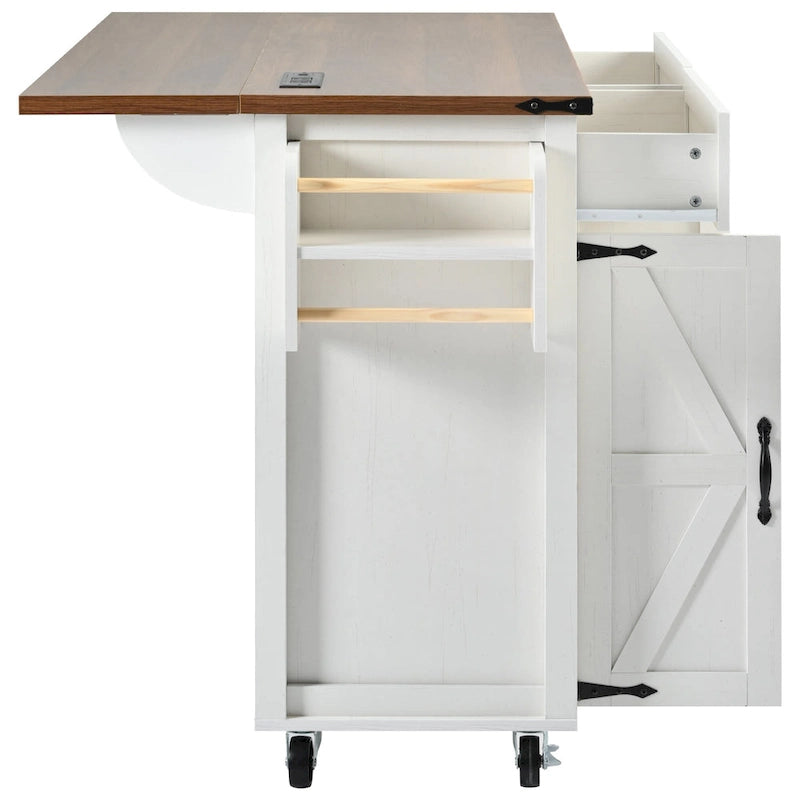 53.5Farmhouse Kitchen Island with Power Outlet