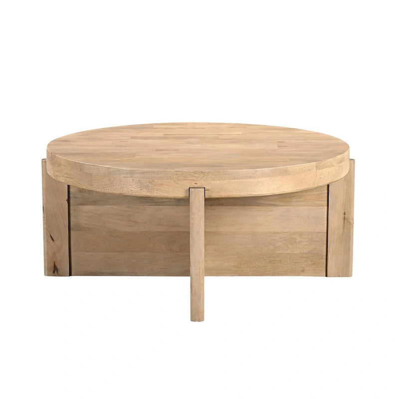 Round Solid Wood Coffee Table