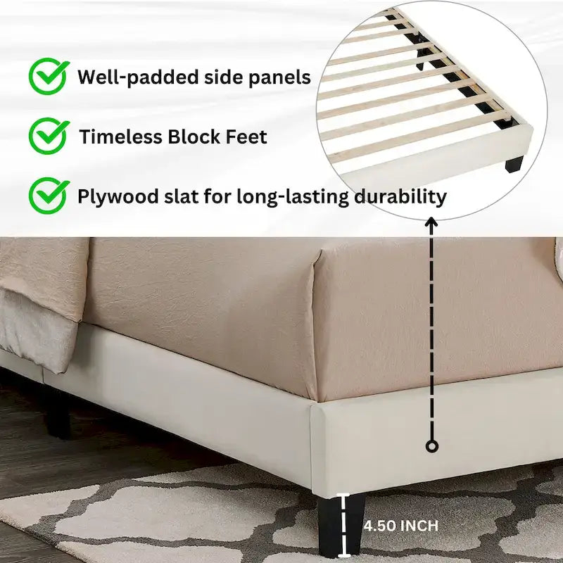 Roundhill Furniture Findlay 3-Piece Bedroom Set in White Dove
