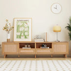 Rattan TV Stand for TVs up to 85