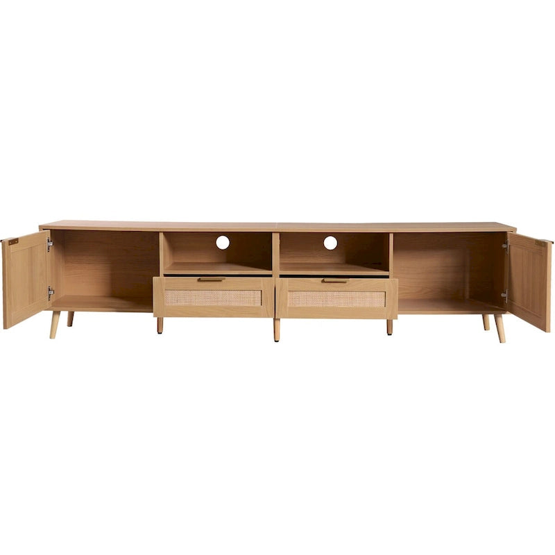 Rattan TV Stand for TVs up to 85