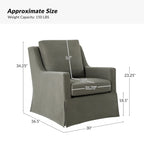 Stan Farmhouse Slipcover Rocking Swivel Chair Set of 2 by HULALA HOME