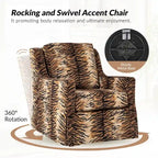 Stan Farmhouse Slipcover Rocking Swivel Chair Set of 2 by HULALA HOME