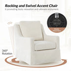 Stan Farmhouse Slipcover Rocking Swivel Chair Set of 2 by HULALA HOME