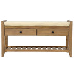 Shoe Rack with Cushioned Seat and Drawers, Multipurpose Entryway Storage Bench