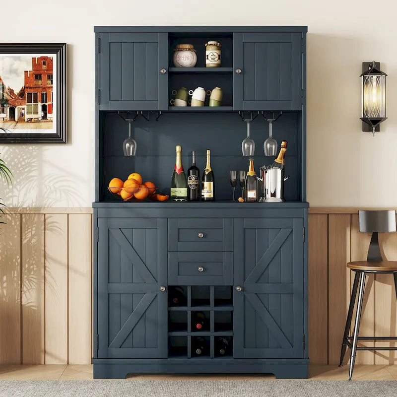 Coffee Bar Cabinet Kitchen Cabinet with Storage,Wine Cabinet with Drawers shelves and cabinets,Buffet Wine & Glass Racks
