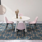 Roundhill Furniture Evatt 5-Piece Round Dining Set, Trestle Round Table with 4 Stylish Chairs