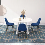Roundhill Furniture Evatt 5-Piece Round Dining Set, Trestle Round Table with 4 Stylish Chairs