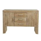 Wood Storage Cabinet 2 Door and 3 Drawer Sideboard with Natural Wood Grains - Brown - Roche River Decor