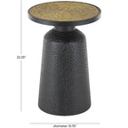 Metal Handmade Side End Accent Table with Rope Tabletop - Black