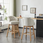 Moore Modern Rubberwood Swivel 33.25-Inch Barstool (set of 2)