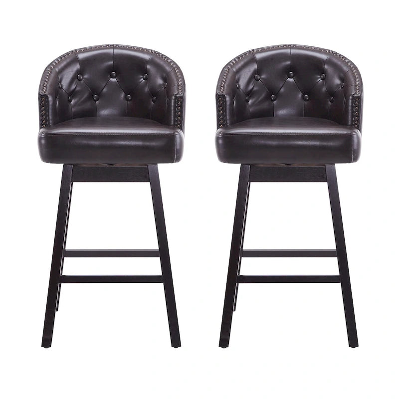 Moore Modern Rubberwood Swivel 33.25-Inch Barstool (set of 2)