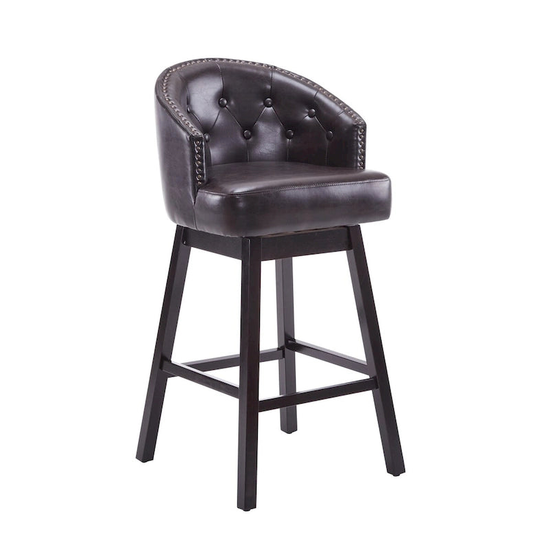 Moore Modern Rubberwood Swivel 33.25-Inch Barstool (set of 2)