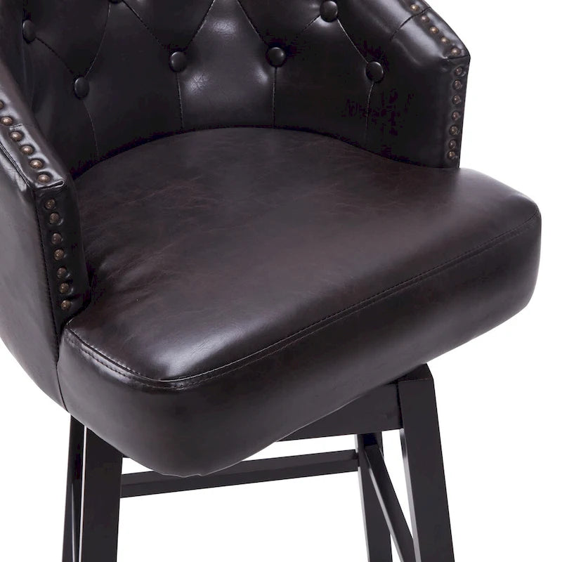 Moore Modern Rubberwood Swivel 33.25-Inch Barstool (set of 2)