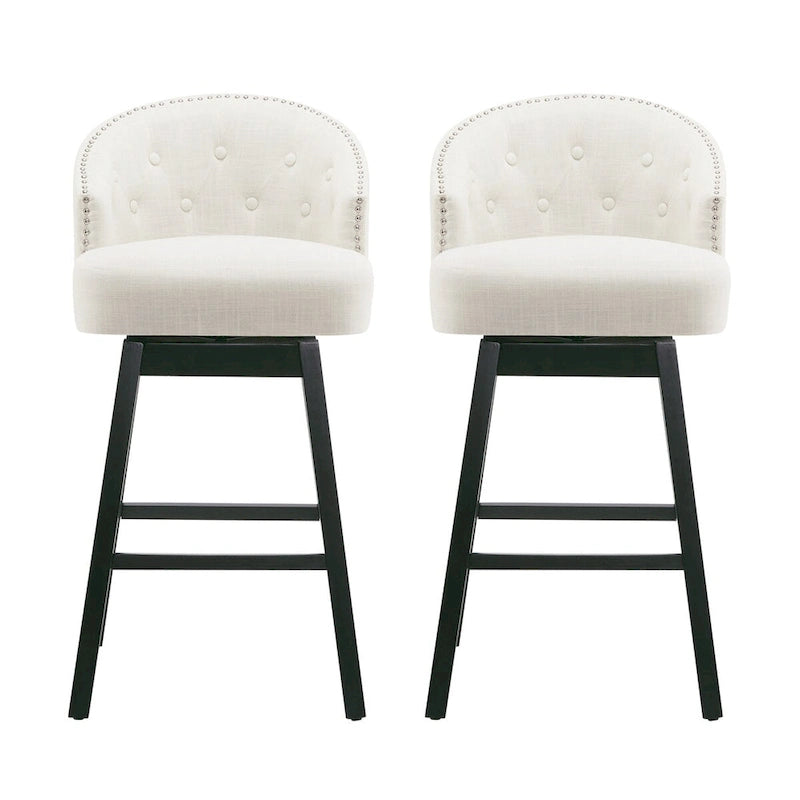 Moore Modern Rubberwood Swivel 33.25-Inch Barstool (set of 2)