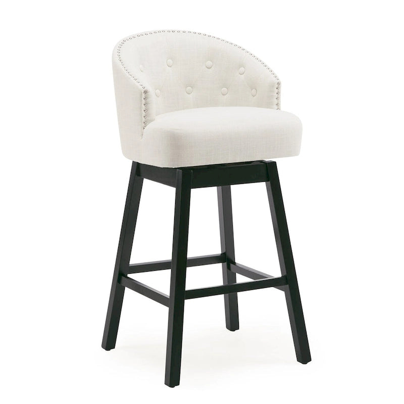 Moore Modern Rubberwood Swivel 33.25-Inch Barstool (set of 2)
