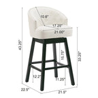 Moore Modern Rubberwood Swivel 33.25-Inch Barstool (set of 2)
