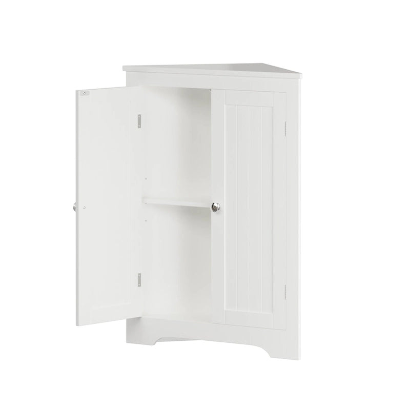 Floor Corner Cabinet with 2 Doors and Adjustable Shelves