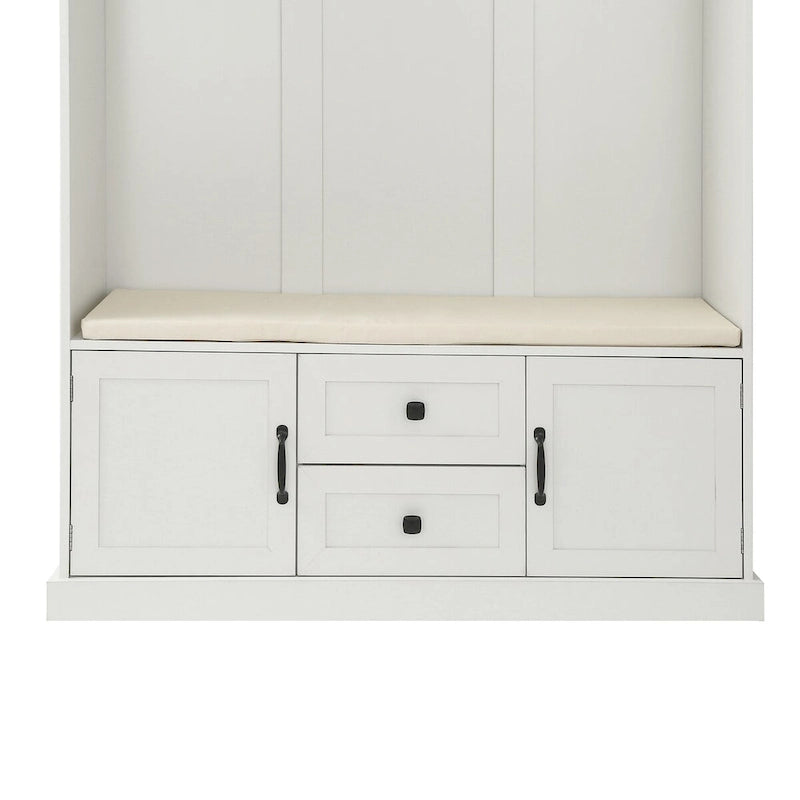 Classic Hall Tree with 3 Hooks,Coat Hanger,Storage Bench for Entrance,Hallway
