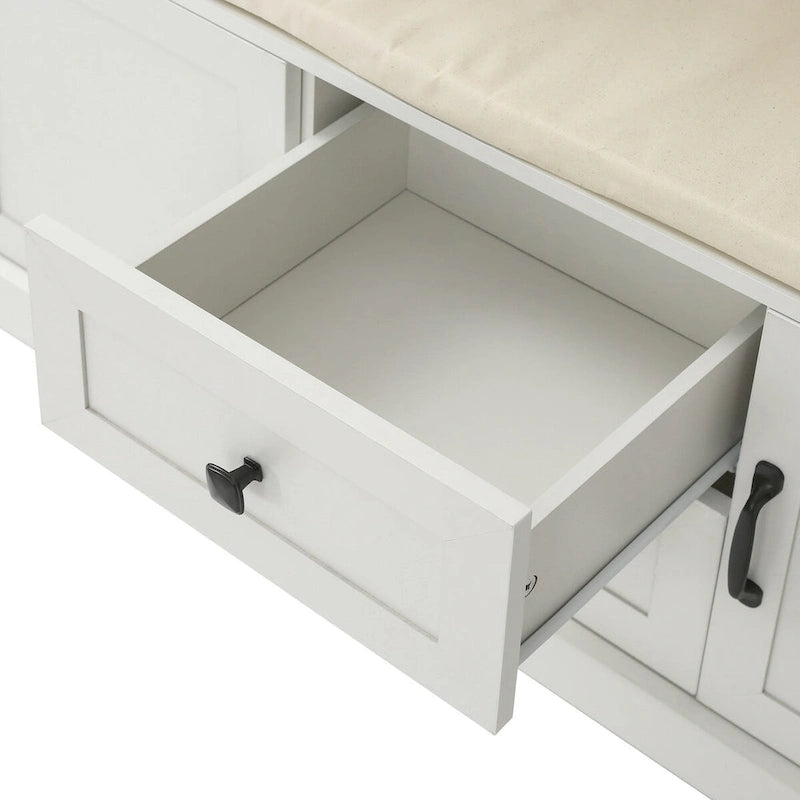 Classic Hall Tree with 3 Hooks,Coat Hanger,Storage Bench for Entrance,Hallway